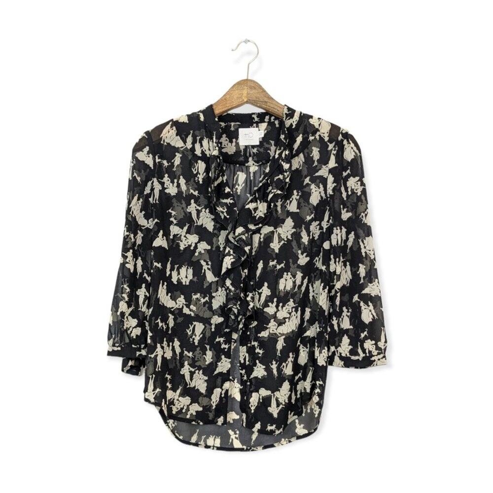 Anthropologie HD in Paris Picea Top 4 Toile Print Victorian Romantic